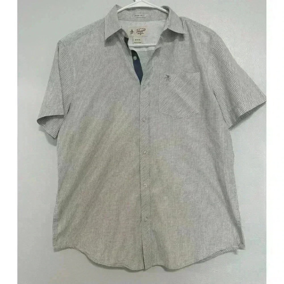 Penguin Munsingwear Men's Size M Classic Fit Short Sleeve Button‎ Up Plaid Shirt - Picture 1 of 7